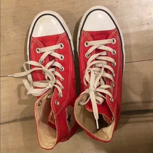 Red chucks high top converse